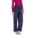 Navy blue wide-leg dress pants with pockets from Street One Women’s Trousers collection