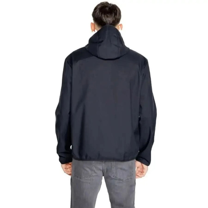 Navy blue zip-up jacket displayed from the back, Napapijri Men Jacket