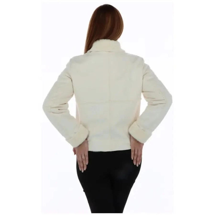 Diana Gallesi women’s white wool jacket, urban style blazer by The North Face