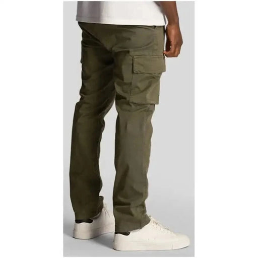 Olive green Lyle & Scott Men Trousers featuring multiple pockets for fall winter style