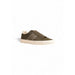 Olive green casual sneaker with stripe and off-white sole from Boss Men Sneakers