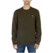 Olive green crew neck sweater with yellow logo from Lyle & Scott Men Knitwear