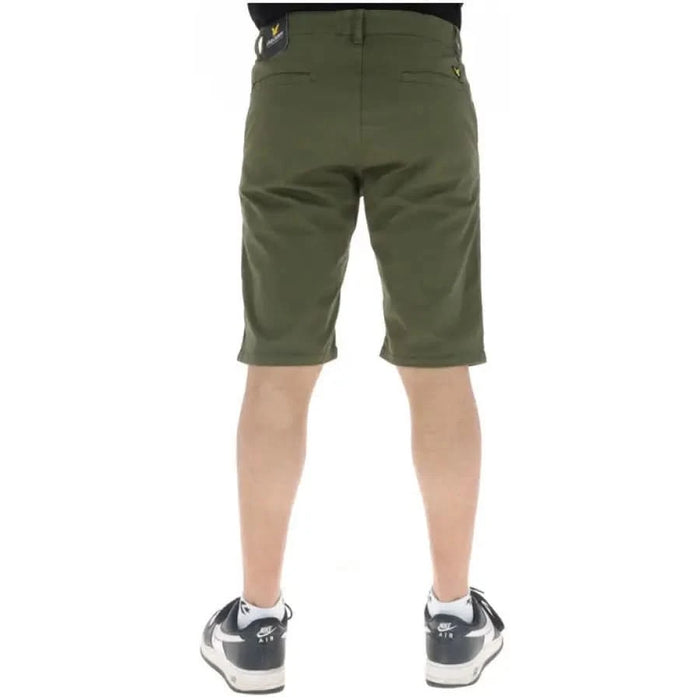 Olive green knee-length Lyle & Scott Men Shorts with back pockets