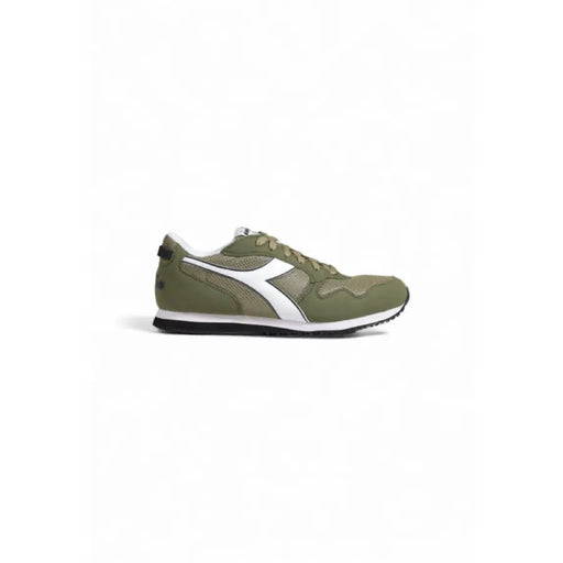 Olive green and white Diadora Men Sneakers with a black sole for athletic use