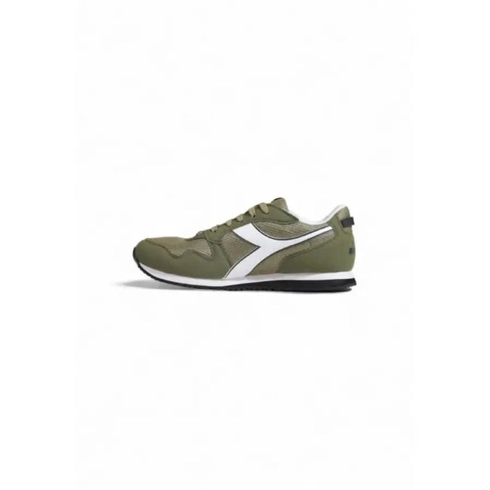 Olive green and white Diadora Men Sneakers featuring a classic retro design