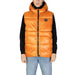 Orange puffy vest with black trim and circular logo patch for Gas - Gas Men Gilet