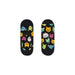 Black no-show socks with colorful cartoon cat faces, Happy Socks Women Underwear