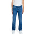 Blue straight-leg denim jeans by Tommy Hilfiger for men showcasing classic style