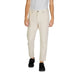 Cream-colored straight-leg Gianni Lupo Men Trousers for a stylish and versatile look