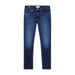 Dark blue straight leg denim jeans by Calvin Klein for men, stylish and versatile