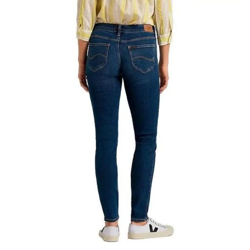 Back view of Lee women’s dark blue skinny jeans, product name: Lee - Lee Women Jeans