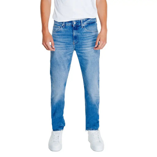 Light blue straight-leg denim jeans from Calvin Klein Jeans for men