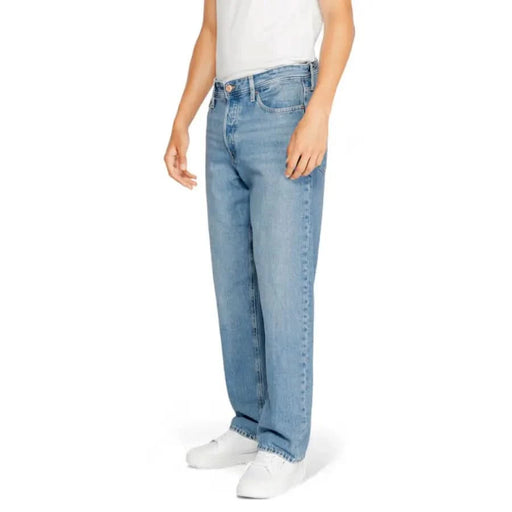 Light blue denim jeans modeled by a person from Jack & Jones Men Jeans collection