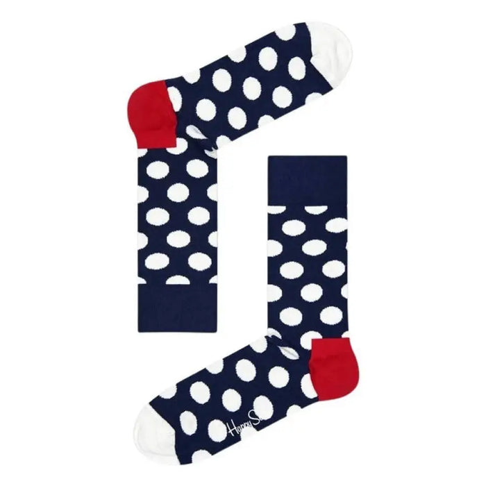 Navy blue socks with white polka dots and red accents from Happy Socks Women Underwear