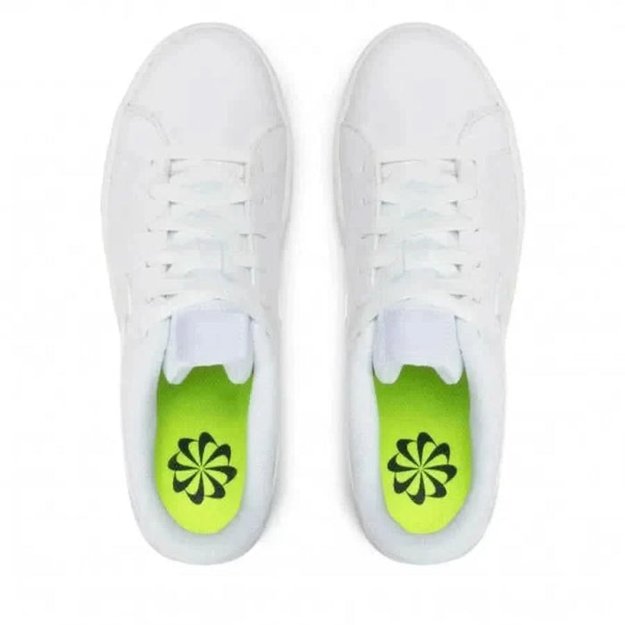 Nike Men Sneakers featuring white sneakers with green insoles and black floral design