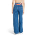 Pair of wide-leg blue jeans featuring a Tommy Hilfiger waistband for women