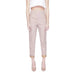 Pale pink high-waisted cropped trousers with cuffed hems - Alviero Martini Prima Classe Women