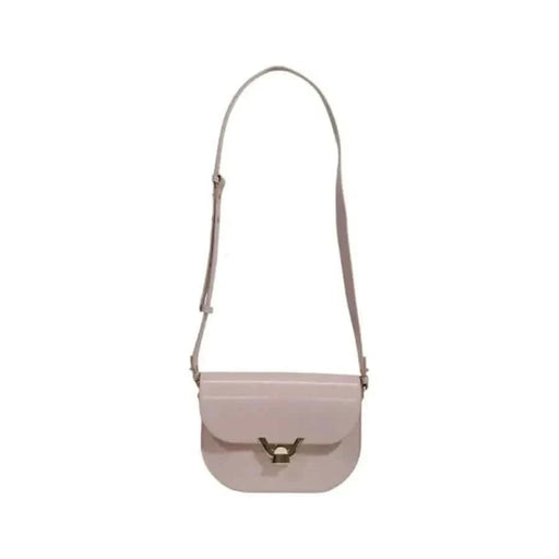 Pale pink leather crossbody handbag with gold metal clasp from Coccinelle Women Bag