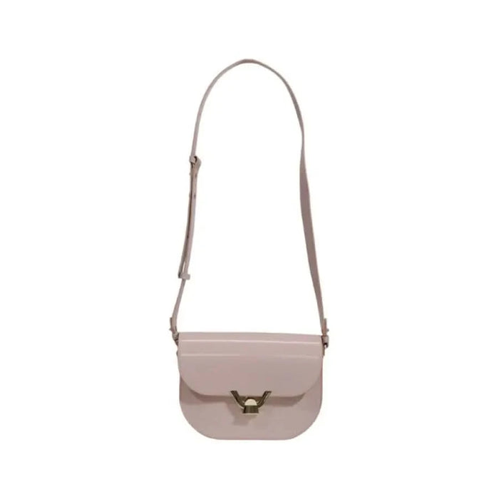 Pale pink leather crossbody handbag with gold metal clasp from Coccinelle Women Bag