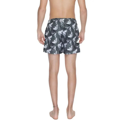 Patterned swim shorts with gray and white butterfly design - Emporio Armani Underwear Men