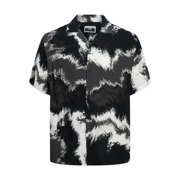 Jack & Jones Men Shirt - Black and White Patterned Shirt