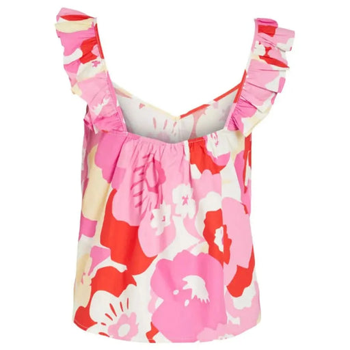 Vila Clothes women’s floral print pink and white top - Vila Clothes Vila