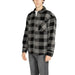 Plaid flannel shirt in black and gray checkered pattern by Jack & Jones