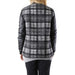 Plaid wool jacket with leather sleeves in black and grey tones for 525 Women Jacket