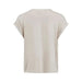 Plain beige short-sleeved t-shirt with rolled cuffs from Vila Clothes Women Blouse