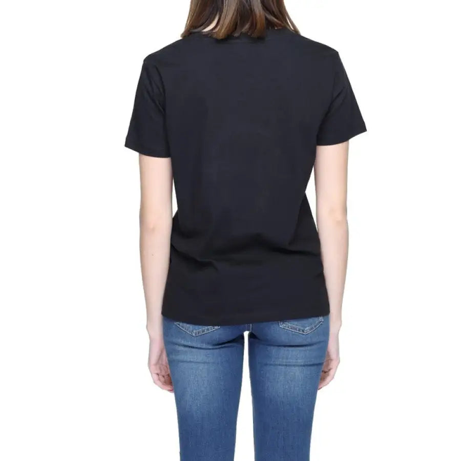Plain black t-shirt and blue jeans, back view | Blauer - Blauer Women T-Shirt