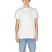 Plain white crew neck t-shirt paired with light blue jeans from Calvin Klein Jeans