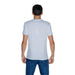 Back view of a person wearing Guess Men T-Shirt in plain white color