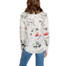 Printed Desigual Women Shirt featuring abstract floral and text designs worn from behind