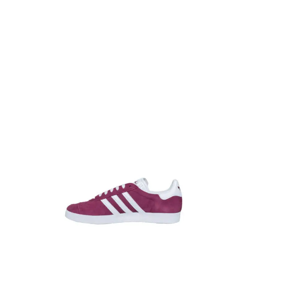 Purple Adidas Gazelle sneaker with white stripes and sole, featured in Adidas Women Sneakers