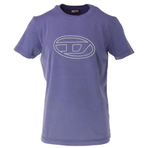 Purple Diesel Men T-Shirt with white oval logo on the front