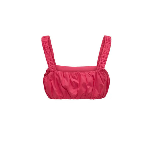 Red bikini top with gathered fabric and wide straps from Only Women Top collection