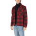 Red and black plaid wool jacket with pockets and buttons from Gas Men Shirt collection