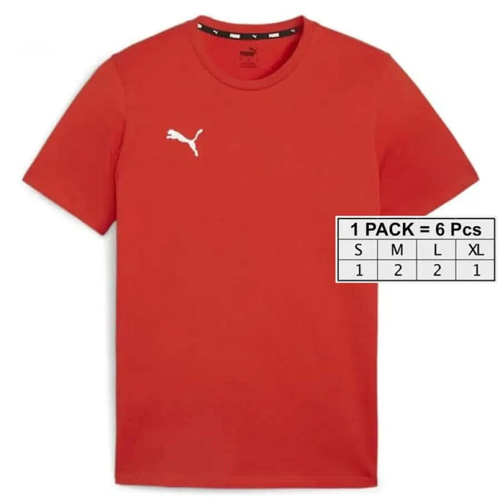 Red Puma t-shirt with white logo on chest, featured in Puma - Puma Men T-Shirt collection