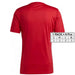 Adidas Men T-Shirt - Red short-sleeved with sizing chart displayed in the corner