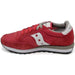 Red and white Saucony athletic sneakers with gray accents for men