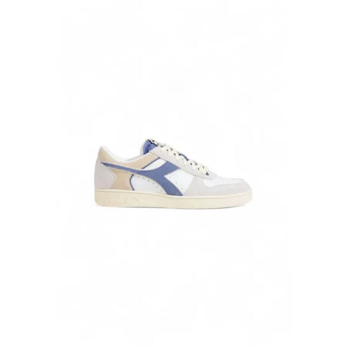 Retro white and blue Diadora Men Sneakers featuring a distinctive side logo