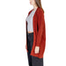 Rust-colored open-front cardigan sweater by Vero Moda featuring long sleeves