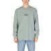 Sage green Calvin Klein sweatshirt features a small logo on the chest for men