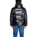 Shiny black puffer jacket worn with blue jeans from Armani Exchange Men Jacket