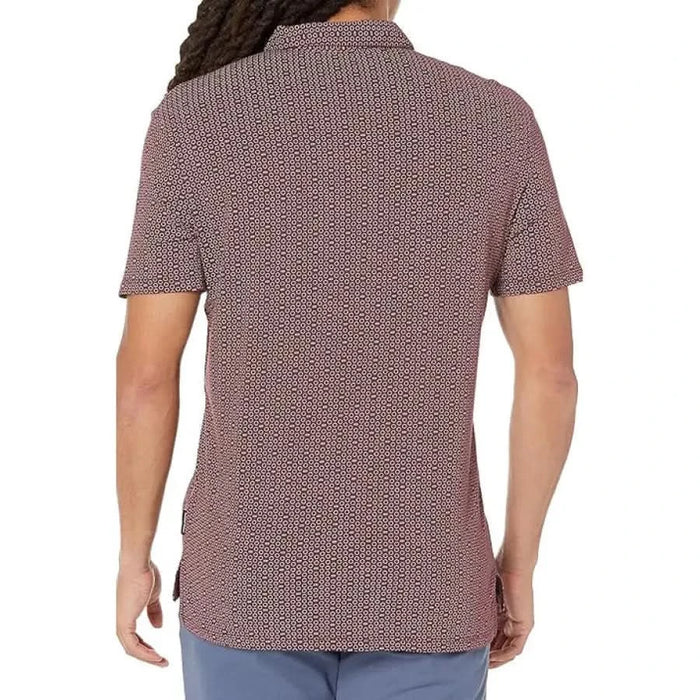 Short-sleeved knitted polo shirt in muted reddish-brown by Armani Exchange