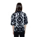 Short-sleeved Street One women shirt featuring a black and white abstract pattern