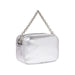 Silver metallic handbag with chain strap from Calvin Klein Jeans Women’s collection