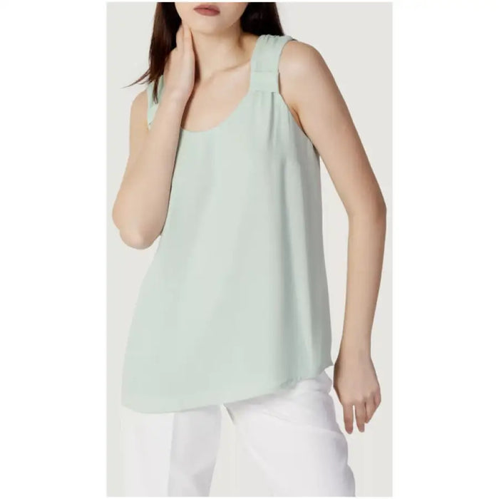 Sleeveless mint green blouse with scoop neckline from Hanny Deep Women Blouse collection