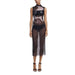 Sleeveless sheer black dress with abstract swirl pattern by Desigual for women