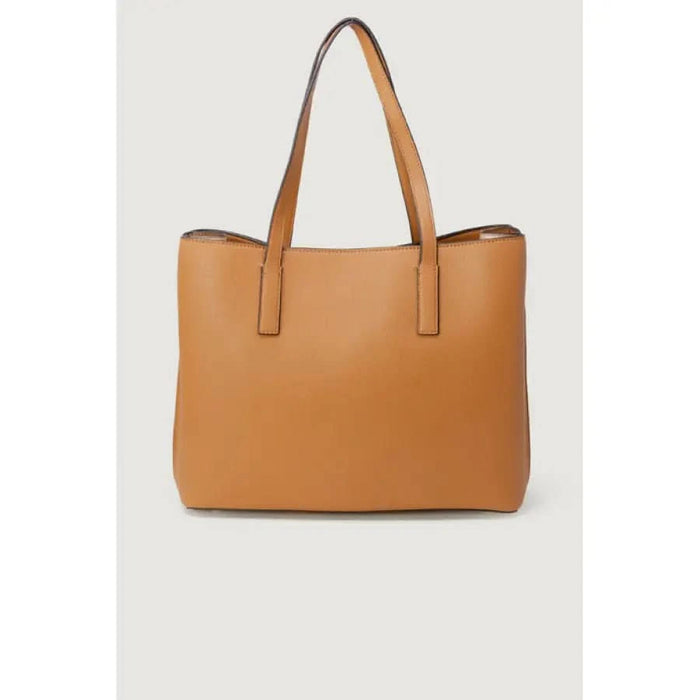 Tan leather tote bag with two handles from Guess Women Bag collection